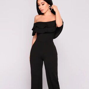 Black Ruffle Jumpsuit (Large)